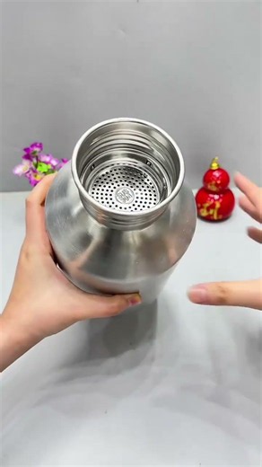 Stainless Steel Water Bottle 2L Wide Mouth Sports Flask with Strainer, Carry Loop