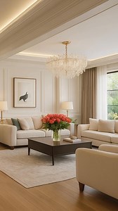 Luxury That Feels Like Home. Step into effortless elegance. This neutral-toned living space blends classic charm with modern comfort — from the crystal chandelier to the soft wood floors. Could you picture yourself here?Save this look for inspiration and tell me your favorite detail below. #LuxuryLiving #HomeInspo #InteriorDesignLovers #ElegantSpaces | Nicole Gates