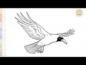 Crow flying drawings easy | Birds drawing tutorial | How to draw A Crow step by step | #artjanag
