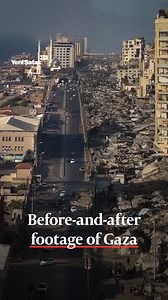 Gaza-based Journalist Motaz Azaiza (@motaz_azaiza) shared footage of a Gaza City street, contrasting its bustling state in July 2023 with the widespread destruction seen after intensified Israeli airstrikes on September 1, 2025. | Yeni Şafak