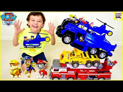 Paw Patrol 5 in 1 Chase Ultimate Police Cruiser Marshall and Rubble Ultimate Vehicles Rescue Mission