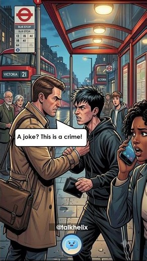 👜 English Dialogue – Bus Stop Wallet Theft (Angry Man Version)