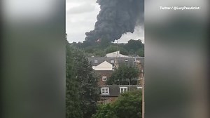 Smoke rises over Leamington Spa after fire breaks out near train station