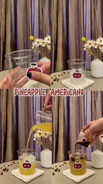 Pineapple americano 🍍☕️ #pineapple #americano #drinks #cupofdrinks