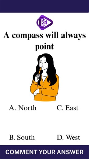 A compass will always point in which direction? 🧭 Do you know the science behind it? #GeneralKnowledge #GKFact #Compass #NorthDirection #ScienceFacts | Bhunesh Sharma