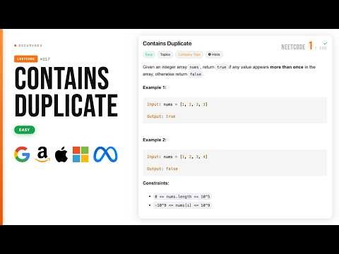 Contains Duplicate - LeetCode 217 - NeetCode 150 - Python