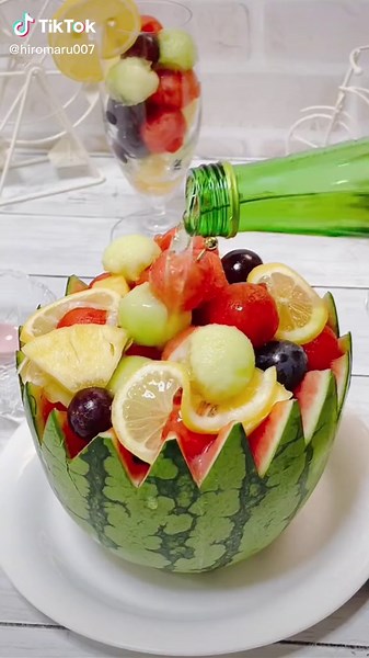 しゅわしゅわスイカのフルーツポンチレシピ