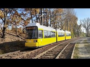 Straßenbahn Berlin Mitfahrt von Falkenberg bis S Adlershof im GT6NU auf der M17 Komplette Linie