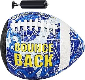 BOUNCEBACK Soft Leather Training Football, Youth Size & Official Size, Fatherless PU PassCatch Solo Enhancing Passing Catching(with Pump)