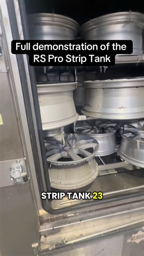 Australian Alloy Wheel Equipment on Instagram: "RS Pro Strip Tank, Built for Daily Performance and Long & Term Savings 💧⚙️ In this video, we’re walking through the daily maintenance routine of the RS Pro Strip Tank, the most economical and efficient wheel stripping system available in Australia and New Zealand. Designed for volume without waste, the RS Pro Strip Tank consistently strips 24 to 30 wheels per cycle, running at just 20% chemical and 80% water. ✅ Cost-effective operation, massive ch