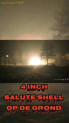 4 inch shell salute , op de grond . #vuurwerk