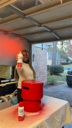 Christyn Williams on Instagram: "#ad I decided to try the unexpected red theory by giving this planter stool a bold update using Rust-Oleum’s Low Odor spray paint in Ladybug Red — adding one red element where you least expect it to bring warmth, contrast, and a little personality into a space. The biggest surprise? While spraying, I noticed a lack of odor. No overwhelming smell, just an easy, smooth application — which made taking a bold risk feel way less intimidating. Proof that one small chan