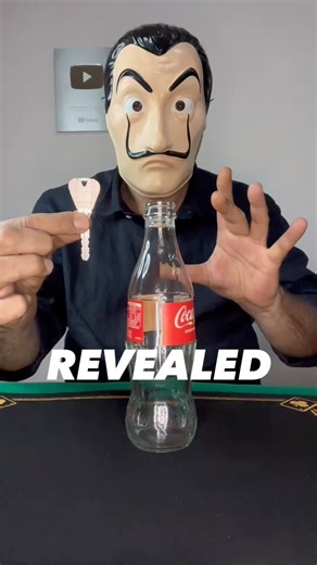 Key Through Bottle Magic Trick Revealed 🪄 #magic #tricks #foryou #magictricks #Halloween | The Mask Magic Tricks Revealed