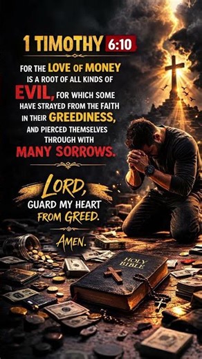 THE LOVE OF MONEY IS THE ROOT OF EVIL | 1 TIMOTHY 6:10 | POWERFUL BIBLE VERSE