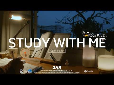 🥕2-HOUR STUDY WITH ME at Sunrise 🌅 | 🎹Calm Piano | Pomodoro 50-10, Spring 2026 🌸