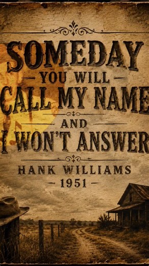 Someday You'll Call My Name And I Won't Answer - 1951 | Hank Williams