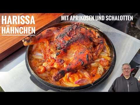 #722: Harissa chicken with apricots and shallots from the Moesta Sheriff pellet grill - Great!