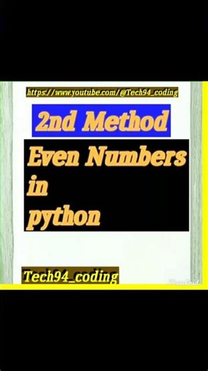 2nd method even number #python#coding #support #subscribe #programming #maths #math #tech