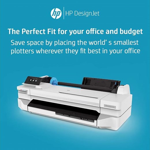 HP DesignJet T125 24-in (24 inch/ A1 size) Large Format Plotter Printer