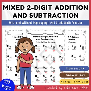 Two Digit Mixed Addition and Subtraction with and without Regrouping Worksheets