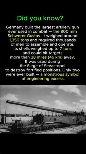 The Largest Gun Of World War II – Schwerer Gustav #shorts #history #ww2