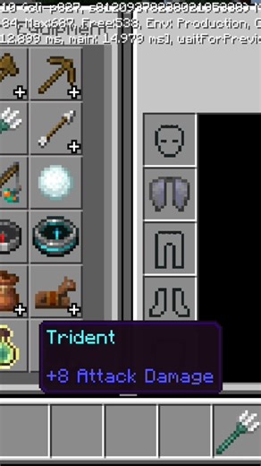 How to fly with trident 🔱 in Minecraft #reelschallenge