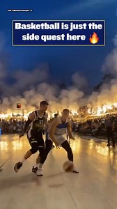 Outdoor basketball in Europe is LITERALLY on fire 😳 #Sports #NBA #Basketball #Europe #Highlights | FanDuel