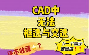 CAD中无法框选与交选，怎么办