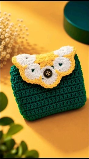 Crochet Cute Wallet DIY 🧵 #shorts #diy #yt #crochet #viral #pouch