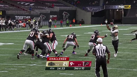 Saints swarm Matt Ryan to force key fumble