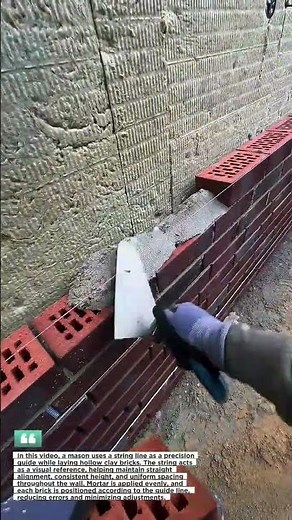Bricklayer's Genius String-Line Trick! 🇺🇸 Faster Wall Construction with Perfect Alignment