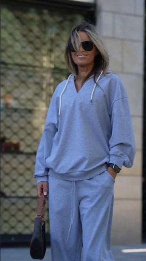 Graphic Portrait Hoodie and High-Waisted Melange Joggers: Elevated Comfort in Grey Cotton #ootd