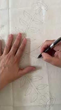 Hand drawn pattern and couching with thick yarn