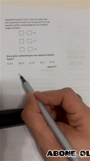 Learn in 30 Seconds: 2020 AYT Basic Concepts Math Problem Solving #yks #tyt #ayt #maths #matematik