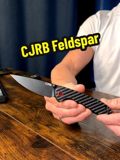 CJRB Feldspar with the AR-RPM9 steel blade 🔥 Super clean design, smooth action, and you can grab it in carbon fiber or G10 depending on your style. Solid EDC that punches way above its price. #CJRB #Feldspar #ARRPM9 #EDCknife #knifecollector