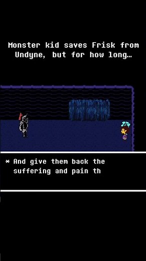 Monster kid saves Frisk from Undyne, but for how long… #undertale #shorts