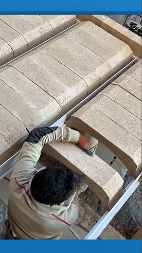 Arranging Curved Concrete Blocks to Form a Strong and Precise Arch Structure #construction