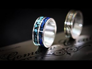 How To Set A Double Inlay Ring Without A Lathe Using Opal, Silver & Turquoise