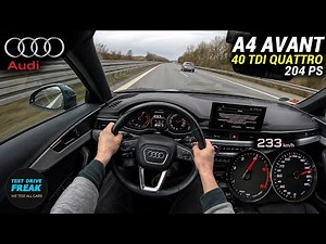 2024 Audi A4 Avant 40 TDI quattro (204 PS) TOPSPEED POV 🚗 Autobahn Drive | No Speed Limit