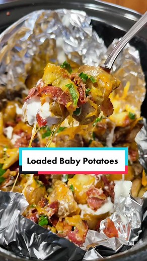 Delicious CrockPot Loaded Baby Potatoes Recipe