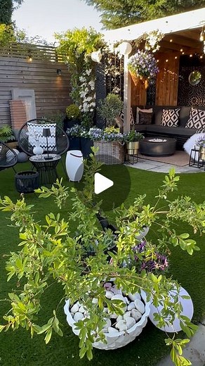Janice Bristow on Instagram: "Dawn to Dusk and Artificial Grass. 🌿🫶 Hubbie has just laid some artificial grass on top of our flags. @costco We need to protect those precious chubby legs of my grandsons this summer for paddling pool and slide fun. I can’t wait ☀️ My garden of 25 years is ever evolving.💫 Happy Thursday Insta friends Janice 💙 Fire pit @vonhaus.uk - gifted Water feature @in_from_the_garden - discounted Wreath @jasmineandlilyfloralwreaths gifted Lantern and lamp @auraglow_led gif