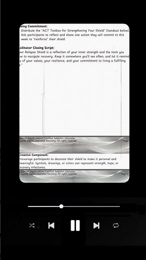 Building A Relapse Prevention Shield Group Therapy activity