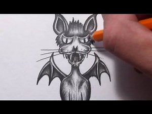How To Draw a SCARY CAT With BAT Like FEATURES