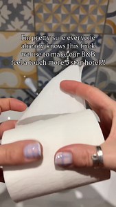 Everyone knows this right? We do this in our bed and breakfast rooms to make the loo roll feel a tad more fancy 😂😂 is that ridiculous?! I have actually also seen people use special stamps with their branding on 🤩 but we just use the tap! Who needs a 5 star hotel anyway when you can have our Lincolnshire bed and breakfast with fancy toilet rolls?! 😉 #visitlincoln #visitlincolnshire #staycation | Clarkes Farm