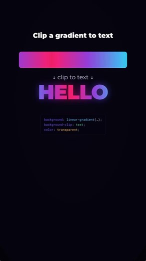 Animated Gradient Text in Pure CSS (3 Lines) #shorts