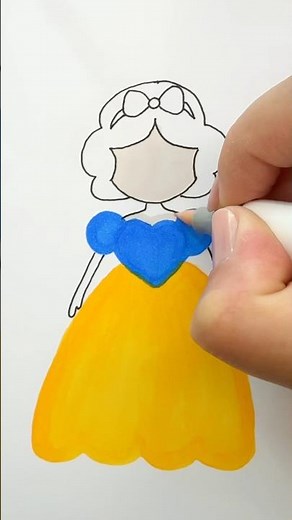 How to Draw a cute Snow White | Step by Step drawing for kids