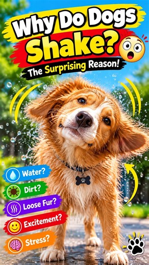 Why Do Dogs Shake Their Whole Body? 🐶🤯#short