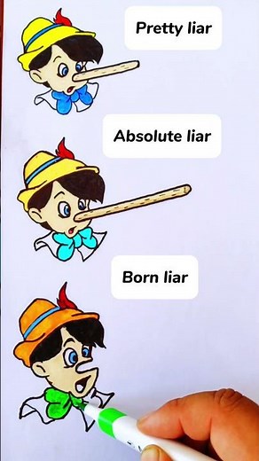 How to Draw Pinocchio's nose🤥 #drawing #howtodraw #myart