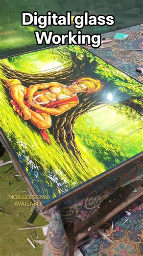 digital glass hanuman ji painting| डिजिटल ग्लास हनुमान जी की पेंटिंग #paintings #interiordesign #art