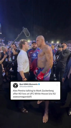 Alex Pereira talking to Mark Zuckerberg after KO loss (via awesomegandalf)